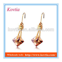 Zinc alloy big manufactured stone hanging earrings jewelry wholesale